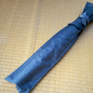(! shakuhachi sack!) 80 centimeter shaku 8 for wistaria ash navy blue color silk pongee kimono from 