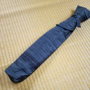 ( shakuhachi sack ) 80 centimeter shaku 8 for wistaria grey silk Ooshima pongee kimono from 