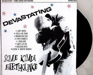 廃盤 LP レコード ★ 希少盤 1st アルバム 1988年 オリジナル盤★ SOME KINDA EARTHQUAKE/DAVASTAING ★ 80's メロディアス ネオロカビリー