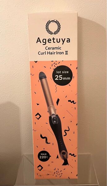アゲツヤ AGETUYA セラミックカールアイロン 25MM BLACK