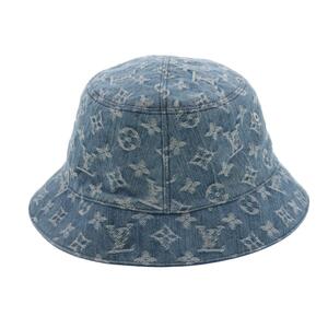 【美品】 LOUIS VUITTON （ルイヴィトン） バケットハット・モノグラム エッセンシャル 服飾 帽子 Monogram Denim Blue M78773 used:A