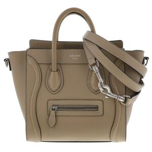 【お値下げ品】CELINE セリーヌ バッグ ハンド/ショルダー 168243 Beige ベージュ Calf ラゲージ ナノショッパー