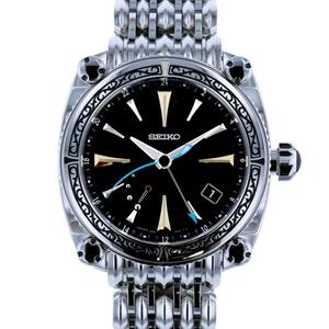 【お値下げ品】SEIKO セイコー 時計 自動巻き/メンズ GMT SBLA063 5R66-0AT Black ブラック SS ガランテ 徳島ブティック限定