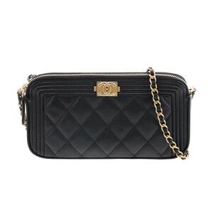 【水曜定休日・木曜発送】【中古】【RI】CHANEL シャネル ショルダーウォレット A68151 キャビアスキン ボーイシャネル チェーンウォレット