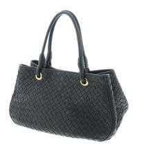 BOTTEGA VENETA ボッテガヴェネタ バッグ ハンドバッグ 148323 Black leather イントレチャート サッチェル ハンドバッグ_画像2