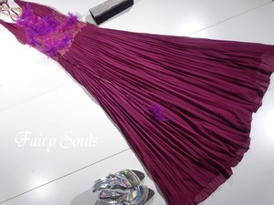 * free shipping *M(9 number )* feather using. pleat dress (DRN0110)