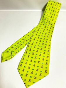 HERMES Hermes галстук оттенок зеленого животное заяц . рисунок стоимость доставки 185 иен ( слежение есть ) бренд галстук 