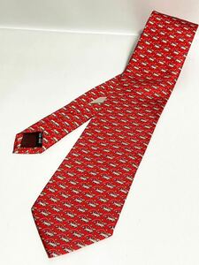  прекрасный товар Ferragamo галстук оттенок красного собака собака животное . рисунок стоимость доставки 185 иен ( слежение есть ) бренд галстук 