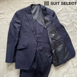 SUIT SELECT　スーツセレクト　セットアップ　スーツ　ネイビー　Y4 シャドーストライプ 背抜き 2B