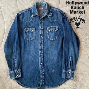  rare masterpiece L corresponding HRM Hollywood Ranch Market Denim shirt Conti . western shirt b lube Roo 