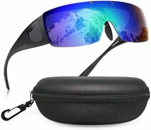 紫外線カット サイクリング UV400 跳ね上げ式 メガネをかけたまま対応のサングラス 釣り 偏光サングラス オーバーグラス