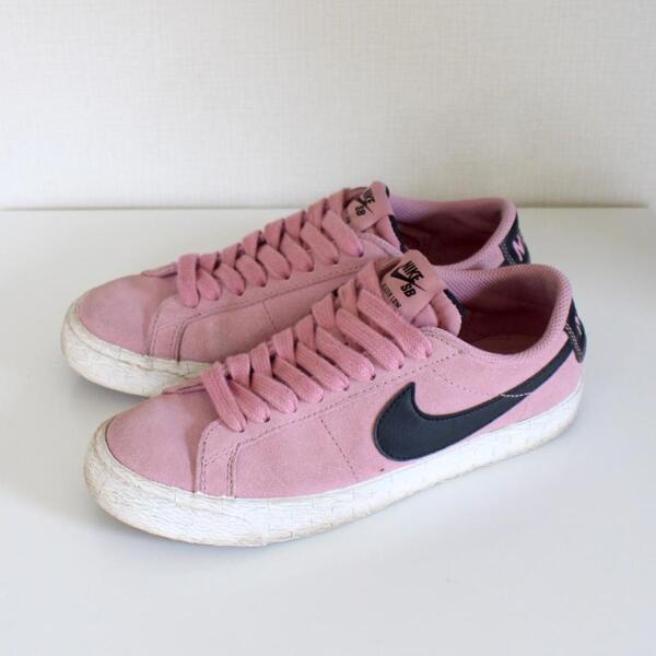 NIKE SB ナイキ スニーカー BLAZER LOW ピンク 23cm (w-0256)