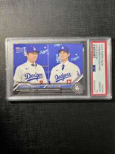 PSA10鑑定済み Topps now 2023 os26大谷翔平 山本由伸 ドジャース 入団会見記念 gem mint shohei ohtani yamamoto dodgers dual