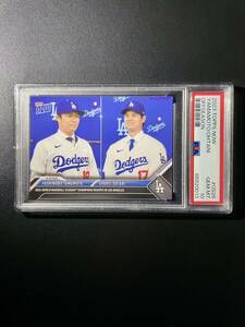 PSA10鑑定済み Topps now 2023 os26大谷翔平 山本由伸 ドジャース 入団会見記念 gem mint shohei ohtani yamamoto dodgers dual