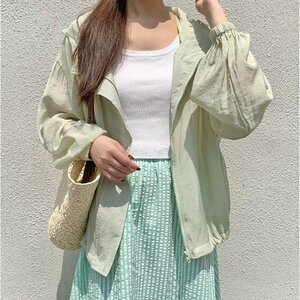 レディーストップス　日焼け対策　カーディガン　春夏　デザイン　ゆったり　INS XL オフホワイト