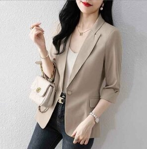  suit jacket lady's large size spring autumn beautiful . office work commuting XL apricot 