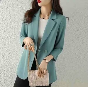  suit jacket lady's large size spring autumn beautiful . office work commuting 2XL green 