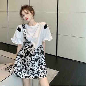 韓国風 女夏新しい 大きいサイズ半袖ドレス 気質ファッションドレス 学生ドレス 4XL ワンカラー