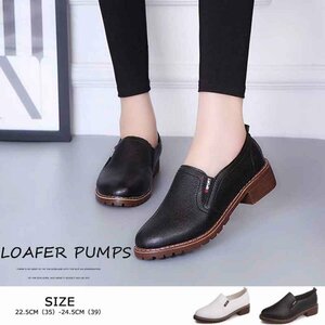 Oxford Shoes Ladies Loafer Pumps с каблуками с каблуками 22,5 см (35) черные