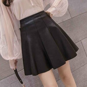  miniskirt frill lovely short skirt simple [ large size equipped ] S black 