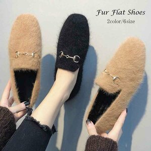  мех туфли-лодочки женская обувь осень-зима Корея обувь едет туфли-лодочки популярный 25.0cm(40) черный 