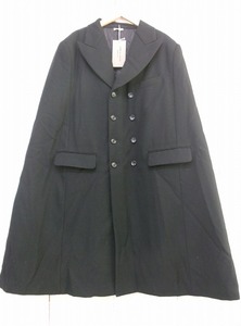 COMME des GARCONS HOMME PLUS コムデギャルソン オム プリュス ケープコート 裏キルト ブラック 毛100% M PL-C004 AD2023