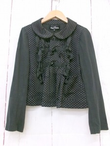 tricot COMME des GARCONS トリココムデギャルソン 丸襟ドットカットソー ブラック 綿100% S TI-T022 AD2011