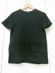 tricot COMME des GARCONS トリココムデギャルソン 裾レース半袖Tシャツ カットソー ブラック