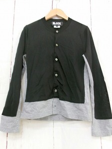 BLACK COMME des GARCONS ブラック コムデギャルソン 切替カーディガン ブラック、グレー XS 1G-N009 AD2010