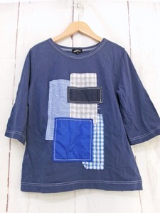 tricot COMME des GARCONS トリココムデギャルソン パッチワークカットソー ブルー 綿100% S TK-T014 AD2012