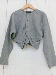 tricot COMME des GARCONS トリコ コムデギャルソン デザインカーディガン グレー 毛70% ナイロン30% TT-080190 AD1990