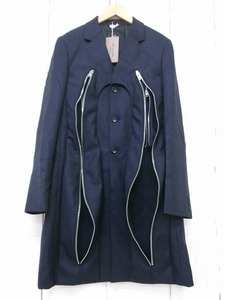 COMME des GARCONS HOMME PLUS コムデギャルソン オム プリュス ファスナーデザインジャケット ネイビー 毛100% S PL-J037 AD2023