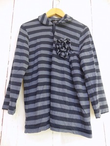 tricot COMME des GARCONS トリコ コムデギャルソン ボーダー装飾カットソー 毛100% 七分袖Tシャツ TL-T039 AD2003