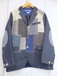 JUNYA WATANABE MAN COMME des GARCONS ジュンヤワタナベ マン コムデギャルソン パッチワークジャケット グレー S WG-J023 AD2020