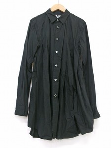 BLACK COMME des GARCONS ブラックコムデギャルソン 長袖ロングシャツ ブラック 綿100% M 1I-B001 AD2017