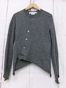 COMME des GARCONS COMME des GARCONS コムデギャルソン コムデギャルソン デザインニットカーディガン グレー 毛100% XS RG-N002 AD2010