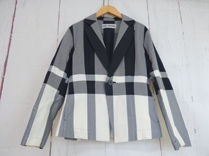 ISSEY MIYAKE イッセイミヤケ デザインジャケット グレー、ブラック 1 IM52FD501綿85% ポリエステル15%