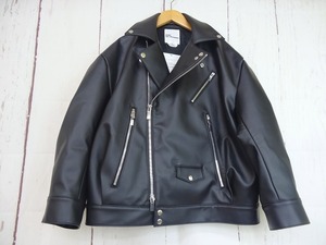 noir kei ninomiya COMME des GARCONSnowa-ru Kei ni flea ya fake leather Rider's black synthetic leather M 3L-J007 AD2023