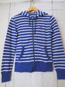 RALPH LAUREN ラルフローレン フルジップボーダーパーカー XS 155/80A ネイビー・ホワイト 0494242LSZIP Made in Peru