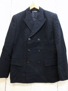 tricot COMME des GARCONS トリコ コムデギャルソン ダブルジャケット TJ-080080 AD1990 ネイビー 毛100% Made in Japan