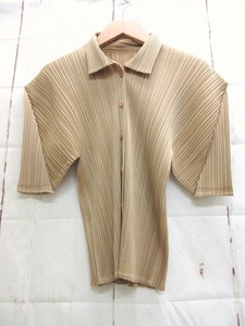 PLEATS PLEASE プリーツプリーズ プリーツデザインシャツ 3 PP12-JJ504 ポリエステル100% ISSEY MIYAKE イッセイミヤケ