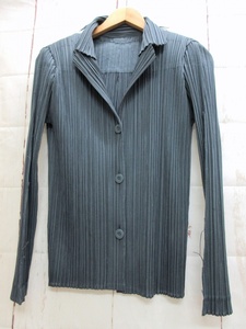 PLEATS PLEASE プリーツプリーズ プリーツシャツ 3 PP31-JD202 グレー ポリエステル100% 日本製 ISSEY MIYAKE イッセイミヤケ