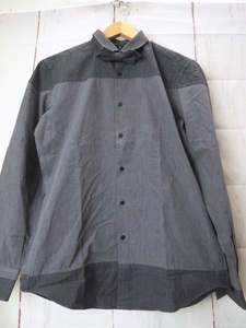 BLACK BARRETT ブラックバレット 長袖シャツ 2 R1M50-235-08 ネクタイ付き グレー 綿100% タイ製