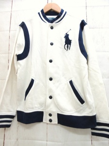 POLO RALPH LAUREN ポロ ラルフローレン スウェットアウター L(14-16) 160/80 ホワイト 綿100% Made in China