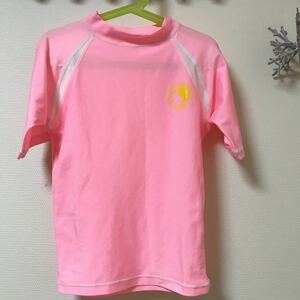 キッズ T＆C surfdesigns ラッシュガード 150 女の子 ピンク 半袖