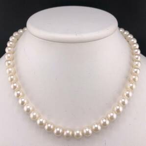 P04-0053 アコヤパールネックレス 8.0mm~8.5mm 41cm 42.7g ( アコヤ真珠 Pearl necklace SILVER )の画像1