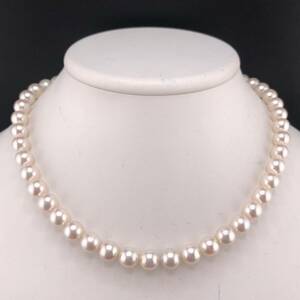 P04-0054 アコヤパールネックレス 8.5mm~9.0mm 40cm 46.2g ( アコヤ真珠 Pearl necklace SILVER )