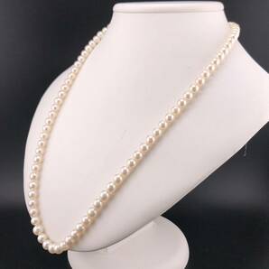 P04-0019☆ アコヤパールネックレス 6.5mm~7.0mm 59cm 39.6g ( アコヤ真珠 Pearl necklace SILVER )の画像2