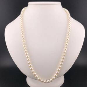 P04-0019☆ アコヤパールネックレス 6.5mm~7.0mm 59cm 39.6g ( アコヤ真珠 Pearl necklace SILVER )の画像1