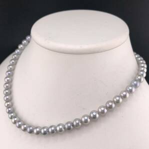 E05-1051 アコヤパールネックレス 7.0mm 40cm 33.5g ( アコヤ真珠 Pearl necklace SILVER )の画像2
